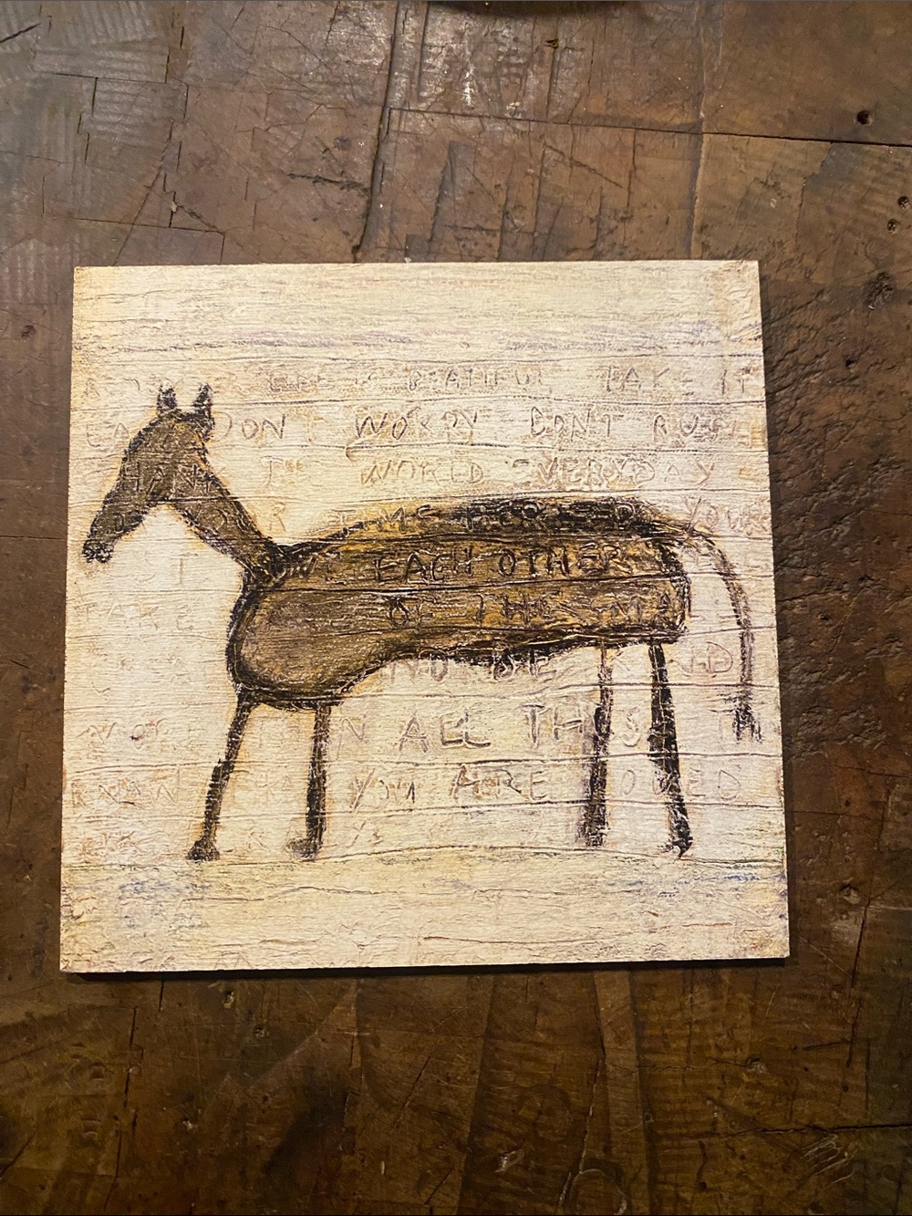 Sugarboo & Co. Rustic Horse Wall Art - Brown & Cream